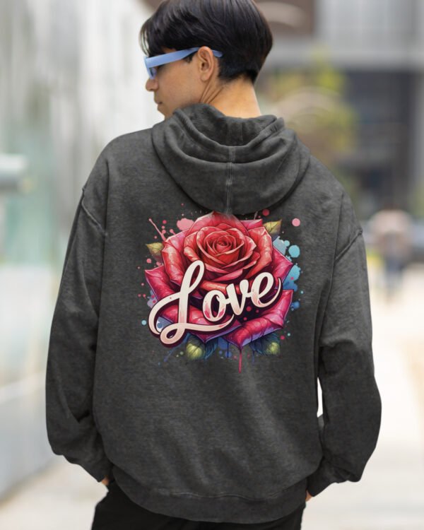 Bluza oversize z kapturem <br>Love and Rose - efekt sprania