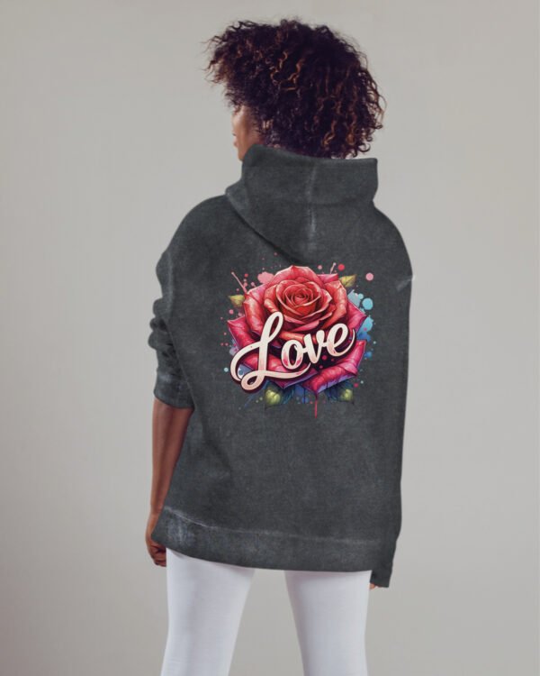 Bluza oversize z kapturem <br>Love and Rose - efekt sprania