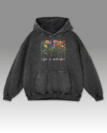 TL HO OLD GRA DTG 0260 A Bluza oversize z kapturem <br>Life is Colorful - efekt sprania