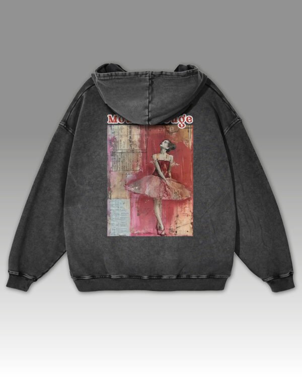 Bluza oversize z kapturem <br>Moulin Rouge Ballet - efekt sprania