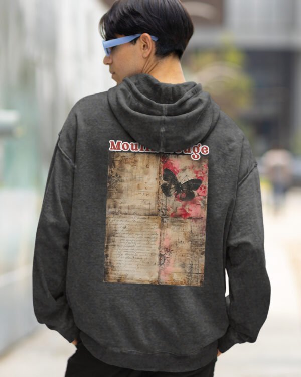 Bluza oversize z kapturem <br>Moulin Rouge Butterfly - efekt sprania