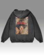 Bluza oversize z kapturem <br>Moulin Rouge Retro - efekt sprania