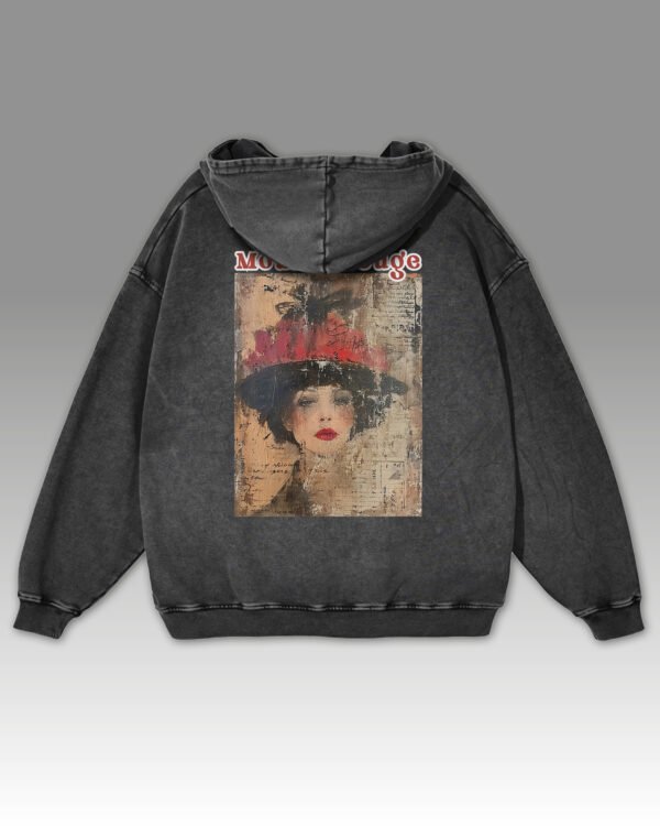 Bluza oversize z kapturem <br>Moulin Rouge Retro - efekt sprania
