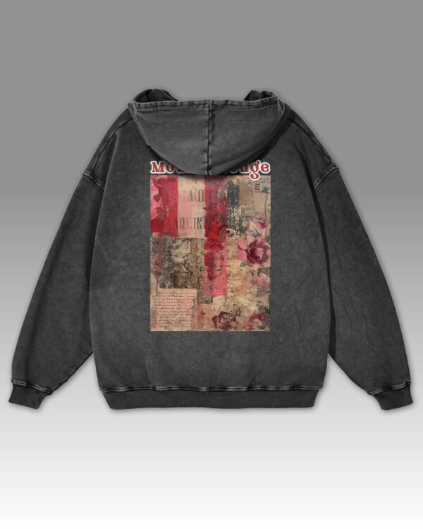 Bluza oversize z kapturem <br>Moulin Rouge Romantic - efekt sprania