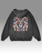 Bluza oversize z kapturem <br>Lion - efekt sprania