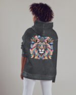 Bluza oversize z kapturem <br>Lion - efekt sprania