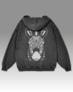 Bluza oversize z kapturem <br>Zebra - efekt sprania