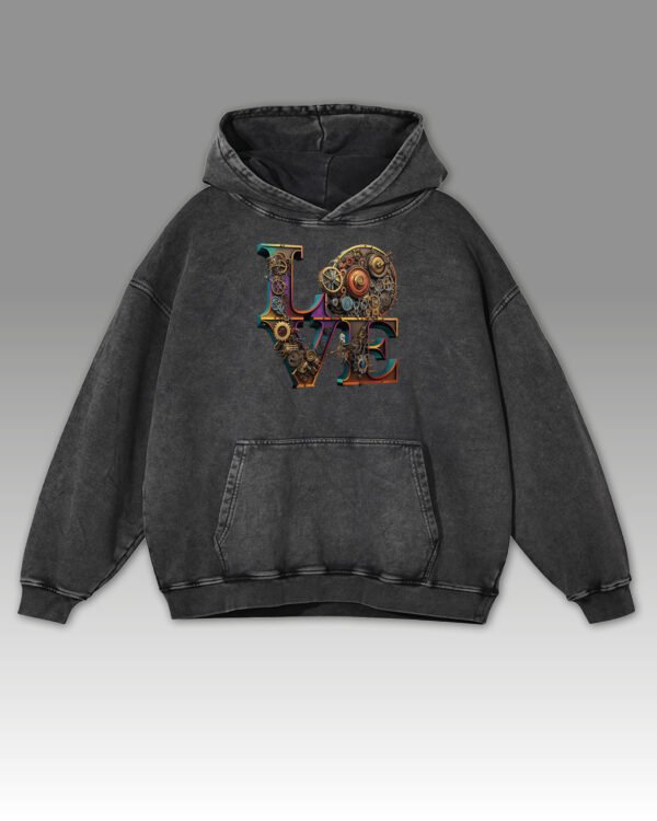 Bluza oversize z kapturem <br>Steampunk LOVE - efekt sprania