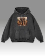 Bluza oversize z kapturem <br>Safari - efekt sprania