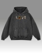 Bluza oversize z kapturem <br>Nature Love - efekt sprania