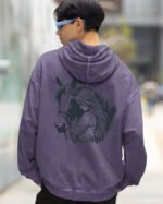 Bluza oversize z kapturem <br>Love for Horses - efekt sprania