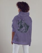 Bluza oversize z kapturem <br>Love for Horses - efekt sprania