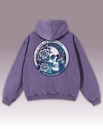 Bluza oversize z kapturem <br>Old Skull Friend - efekt sprania