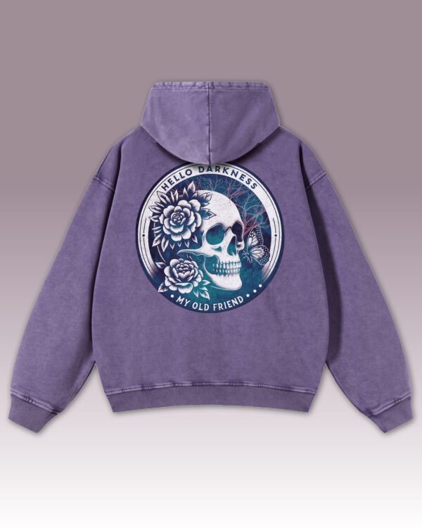 Bluza oversize z kapturem <br>Old Skull Friend - efekt sprania