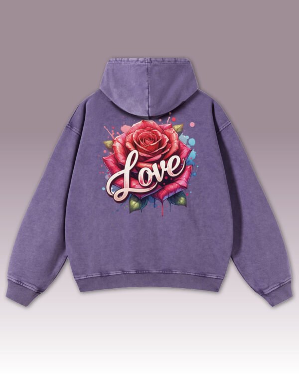 Bluza oversize z kapturem <br>Love and Rose - efekt sprania
