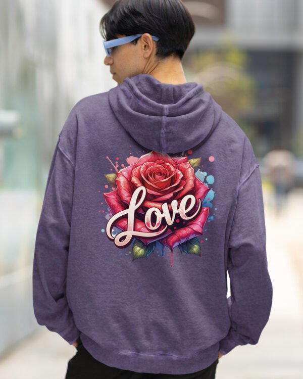 Bluza oversize z kapturem <br>Love and Rose - efekt sprania