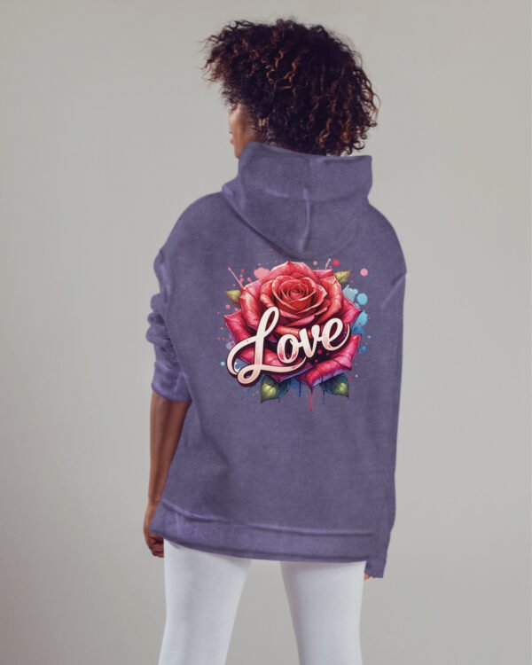 Bluza oversize z kapturem <br>Love and Rose - efekt sprania