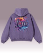 Bluza oversize z kapturem <br>Kolorowe Love - efekt sprania