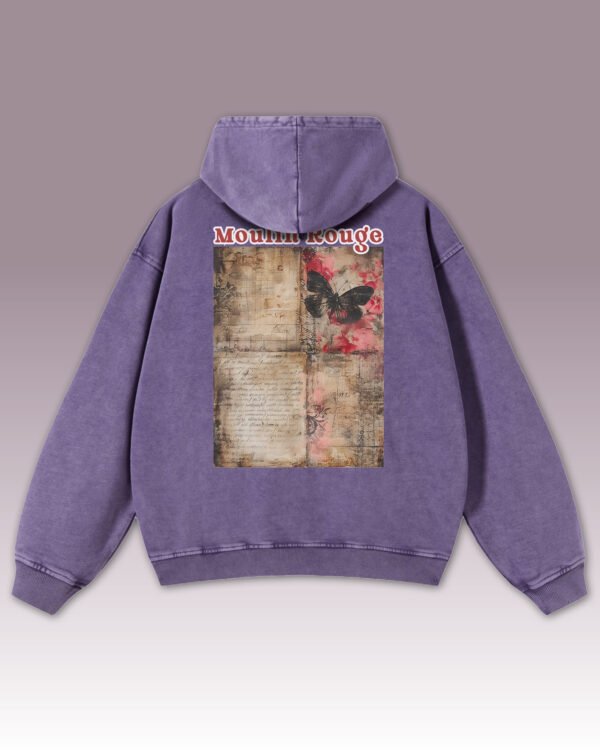 Bluza oversize z kapturem <br>Moulin Rouge Butterfly - efekt sprania