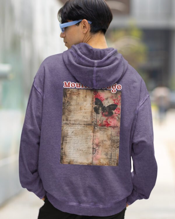 Bluza oversize z kapturem <br>Moulin Rouge Butterfly - efekt sprania