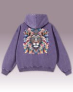 Bluza oversize z kapturem <br>Lion - efekt sprania