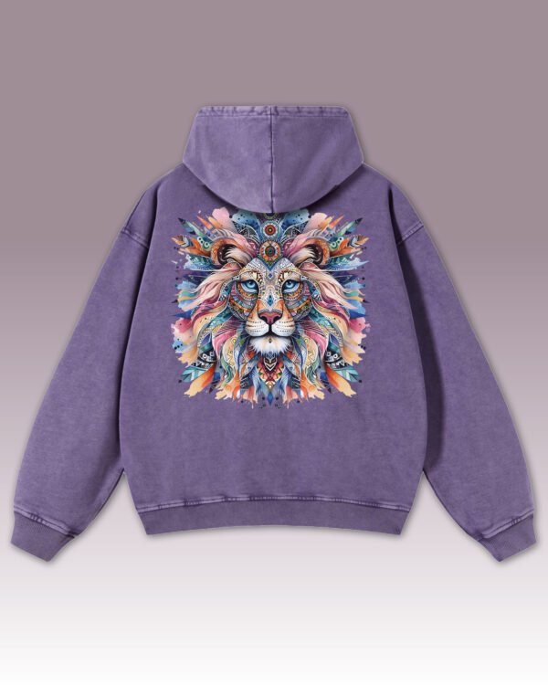 Bluza oversize z kapturem <br>Lion - efekt sprania