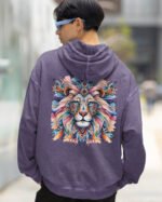 Bluza oversize z kapturem <br>Lion - efekt sprania