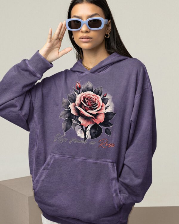 Bluza oversize z kapturem <br>Kiss from a Rose - efekt sprania