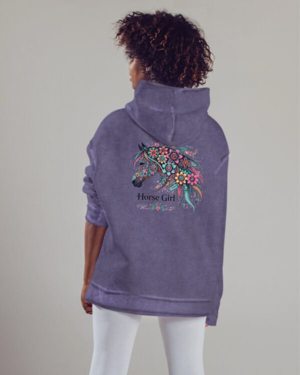 Bluza oversize z kapturem <br>Horse Girl - efekt sprania