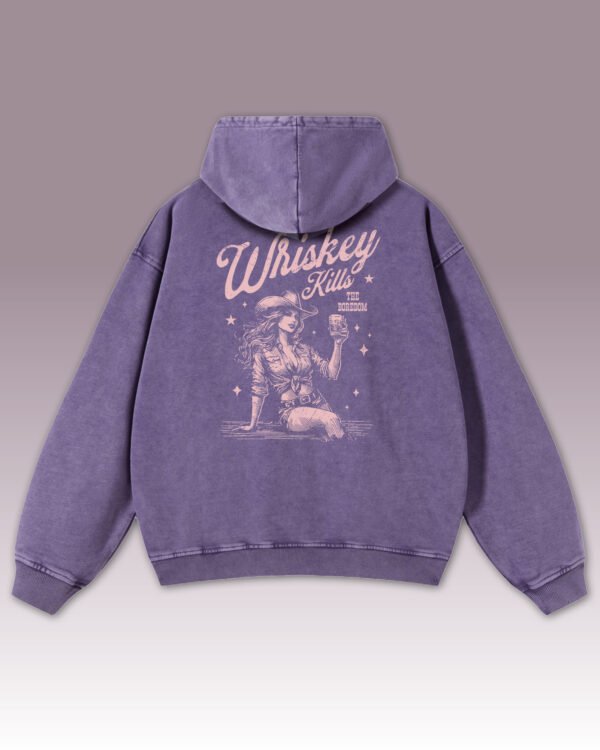 Bluza oversize z kapturem <br>Whiskey Kills Boredom - efekt sprania