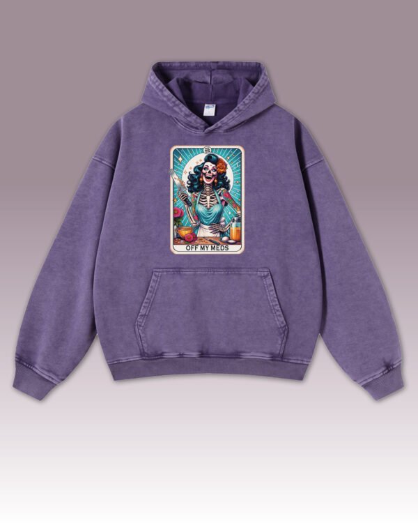Bluza oversize z kapturem <br>Off My Meds - efekt sprania