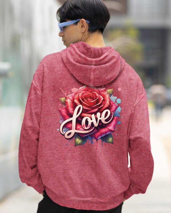 Bluza oversize z kapturem <br>Love and Rose - efekt sprania