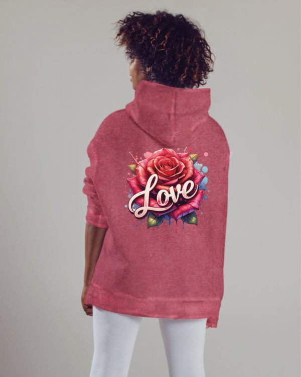 Bluza oversize z kapturem <br>Love and Rose - efekt sprania