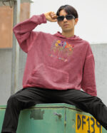 TL HO OLD RED DTG 0260 A MEN Bluza oversize z kapturem <br>Life is Colorful - efekt sprania