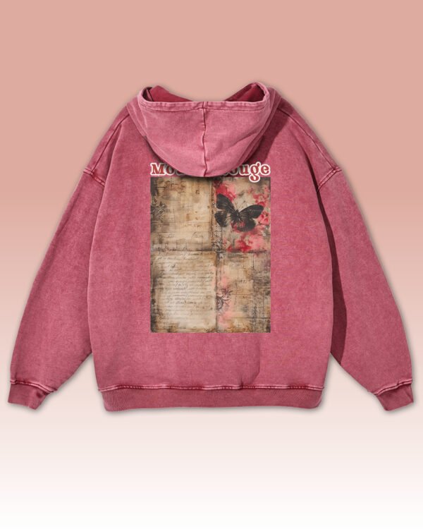 Bluza oversize z kapturem <br>Moulin Rouge Butterfly - efekt sprania