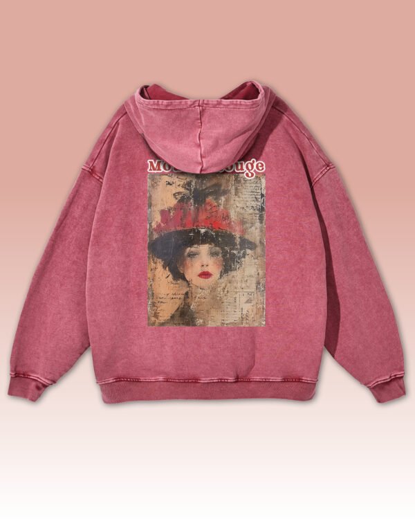 Bluza oversize z kapturem <br>Moulin Rouge Retro - efekt sprania