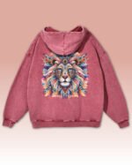 Bluza oversize z kapturem <br>Lion - efekt sprania