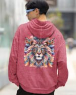 Bluza oversize z kapturem <br>Lion - efekt sprania