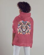 Bluza oversize z kapturem <br>Lion - efekt sprania