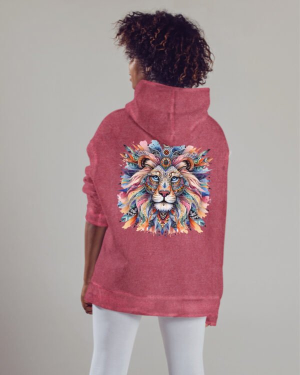 Bluza oversize z kapturem <br>Lion - efekt sprania