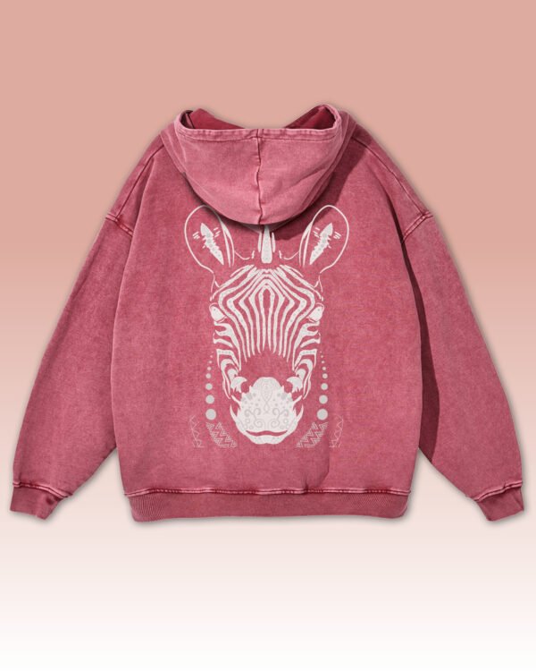 Bluza oversize z kapturem <br>Zebra - efekt sprania