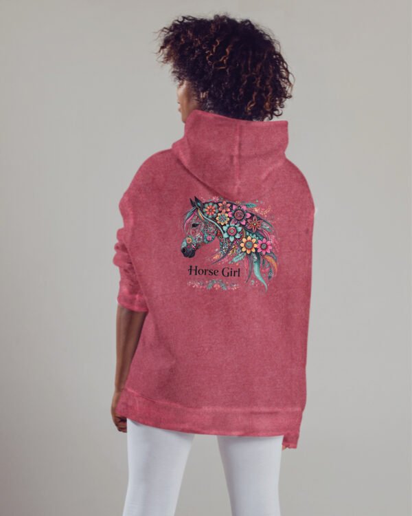 Bluza oversize z kapturem <br>Horse Girl - efekt sprania