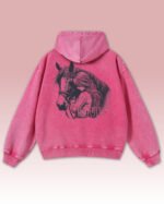 Bluza oversize z kapturem <br>Love for Horses - efekt sprania