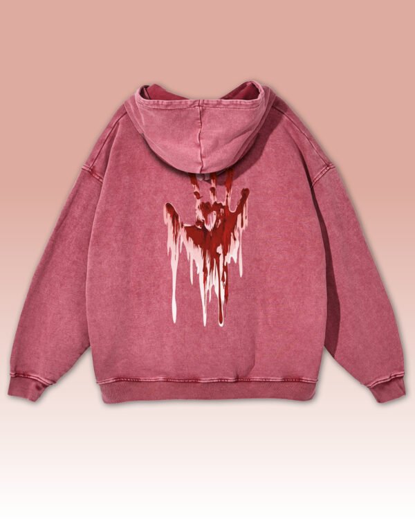Bluza oversize z kapturem <br>Bloody Imprint - efekt sprania