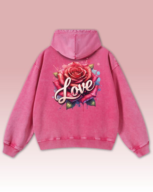 Bluza oversize z kapturem <br>Love and Rose - efekt sprania
