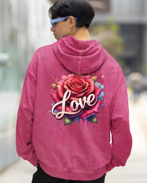 Bluza oversize z kapturem <br>Love and Rose - efekt sprania