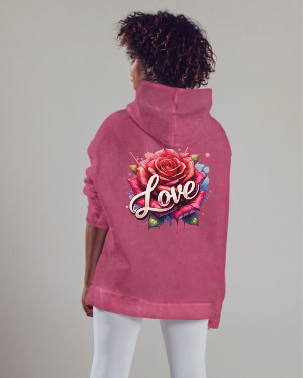 Bluza oversize z kapturem <br>Love and Rose - efekt sprania