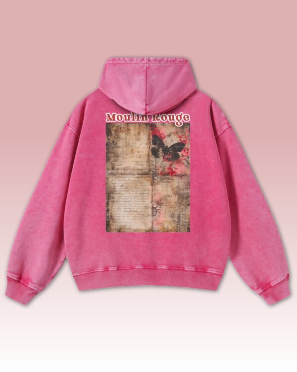 Bluza oversize z kapturem <br>Moulin Rouge Butterfly - efekt sprania
