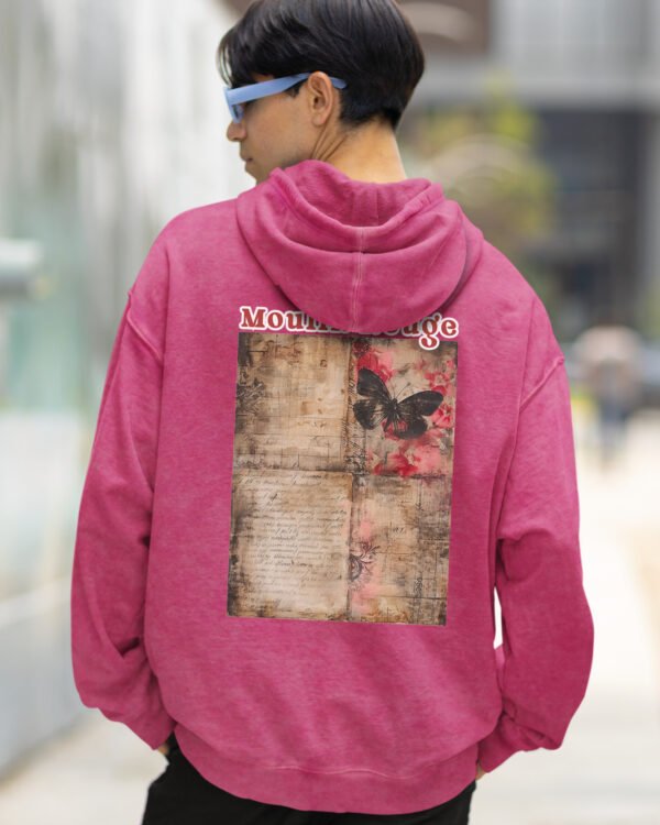 Bluza oversize z kapturem <br>Moulin Rouge Butterfly - efekt sprania