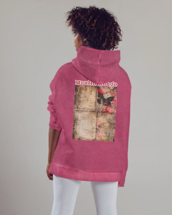 Bluza oversize z kapturem <br>Moulin Rouge Butterfly - efekt sprania